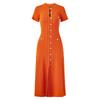 Button Front Short Sleeve Knit Dress with Side Pockets