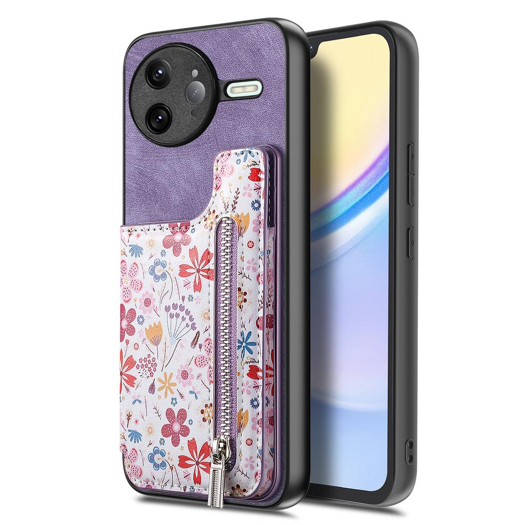For Xiaomi Poco F7 Ultra 5G/Xiaomi Redmi K80 Pro 5G Leather Phone Cover with RFID Blocking Zipper Card Bag Kickstand