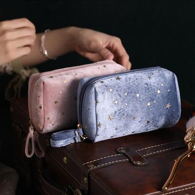 Sac de maquillage en velours pour filles, sac de rangement doux pour rouge à lèvres pour filles, trousse de toilette de beauté pour femmes, pochette Portable pour cosmétiques