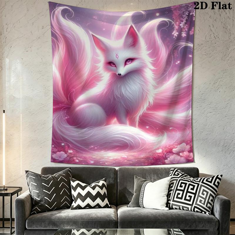 Elegant Pink Fox Pattern Home Decor Tapestry, Wall Hanging, Decorative RV Wall Cloth.ZGT0914434