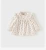Davidella girls' floral shirt spring outfit new children's stylish top baby pure cotton shirt