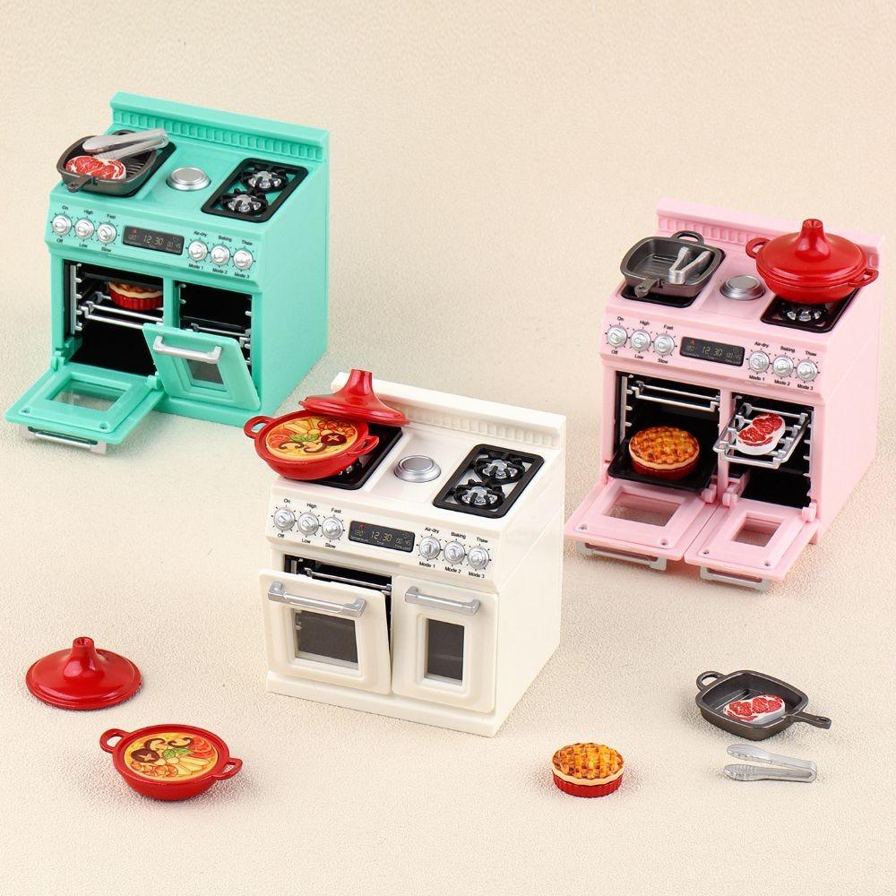 Compact Size Dollhouse Oven Kit Plastic Doll Kitchen Ware Model  Playtime Fun