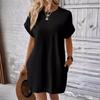 European and American Casual Batwing Sleeve Dress with Invisible Pockets (2024)