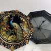 1PC Peacock Flowers Umbrella-8-Rib Reinforced, Automatic Open, Lightweight & Durable, Cute Fashion Accessory for Outdoor-P2658