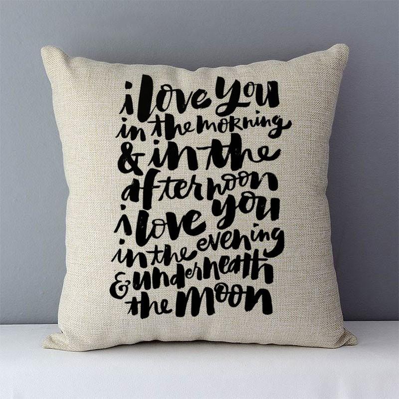 Quality Home Decorative Pillow Cover 45x45cm Cotton Linen Couch Cushion Cover, DO What You Love Printed Creative Phrase QX-D5