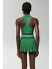 Alo Golf Pleated Skirt & Sleeveless High-End Yoga Tank Top Set - Women's Summer Clothing