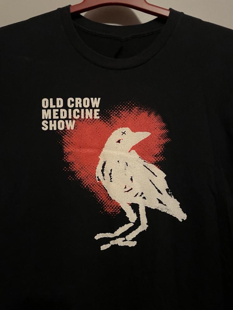 VTG Old Crow Country Americana Band Cotton Black T Shirt S-5XL EN785 Unisex T-Shirt XXXL
