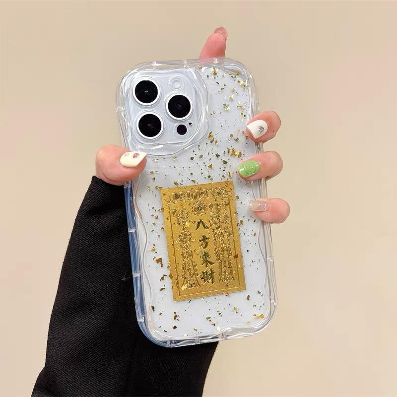 

Чехол для телефона Apple 16, Золотая фольга, Капли клея, Ежедневная битва за золото, Восемь направлений к богатству, Новый год Змеи, Прозрачный для iPhone 17 For iPhone 7/8/SE 2020