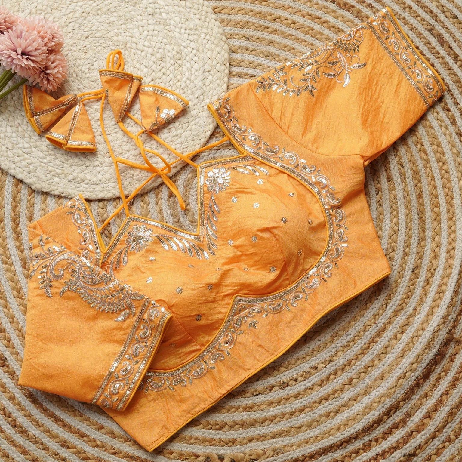 Pakistani Beautiful Designer Readymade Blouse Indian Bollywood Women Silk Choli 2XS