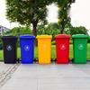 240L Outdoor Community Pedal Trash Bin with Lid - Large Plastic Sorting Garbage Can