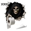 Graphic Wall Stickers for Refrigerator Spooky Crack Ghost Toilet Tank Lid Sticker, Halloween Horror 3D Broken Zombie Waterproof PVC