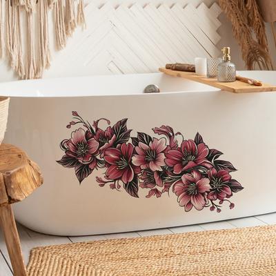 Geschilderde Bloemen Badkamer Badkamer Huis Muur Achtergrond Verfraaiing Decoratie Muurstickers