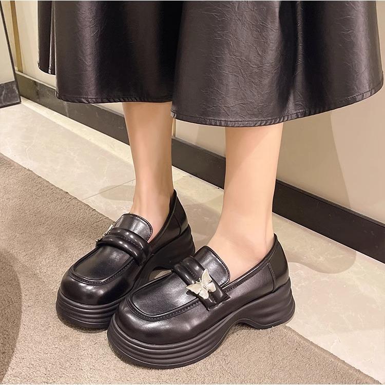 British Style Platform Small Leather Shoes Women's 2025 New Spring Models Versatile Decorative Jk Single Shoes Muffin Loafers Ins Tide