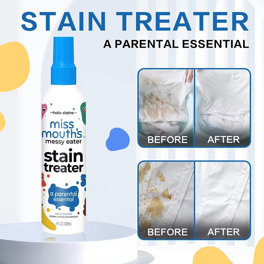 120Ml Portable Stain Treater Washable-free Quickly Dust Bleached Decontamination for Laundry Fabric Oil Remover Effective Spray