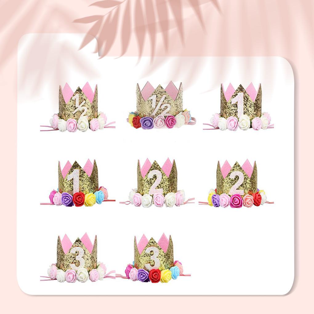 Baby Birthday Party Hat Crown Kids Cap Baby Shower Gift