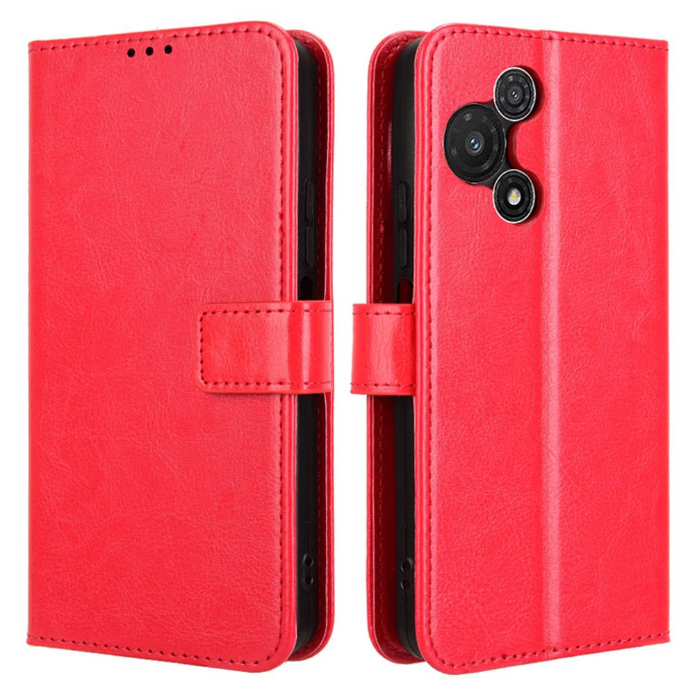 

Для TCL 60R 5G Чохол Текстура Кінської Шкіри PU Шкіра Чохол-Гаманець для Телефону Red