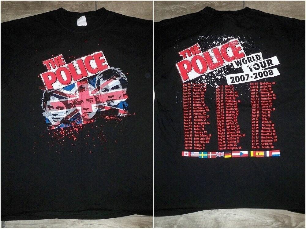 THE POLICE BLACK CONCERT BAND WORLD TOUR SHORT SLEEVE SHIRT  21D508 Unisex T-Shirt XXXXL