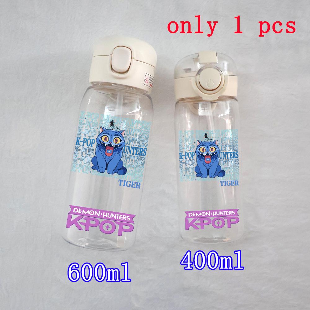400ML-600ML Animated Movie K-Pop: Demon Hunters HUNTR/X Plastic Large Capacity Water Cup Bottle Gourde Drinking Bottle Gifts
