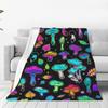 Mushroom Hippie Teppe Moth Gothic Witchy Flanell Teppe for All Season Sun Moon Fuzzy Soft Sofa Kontor Teppe