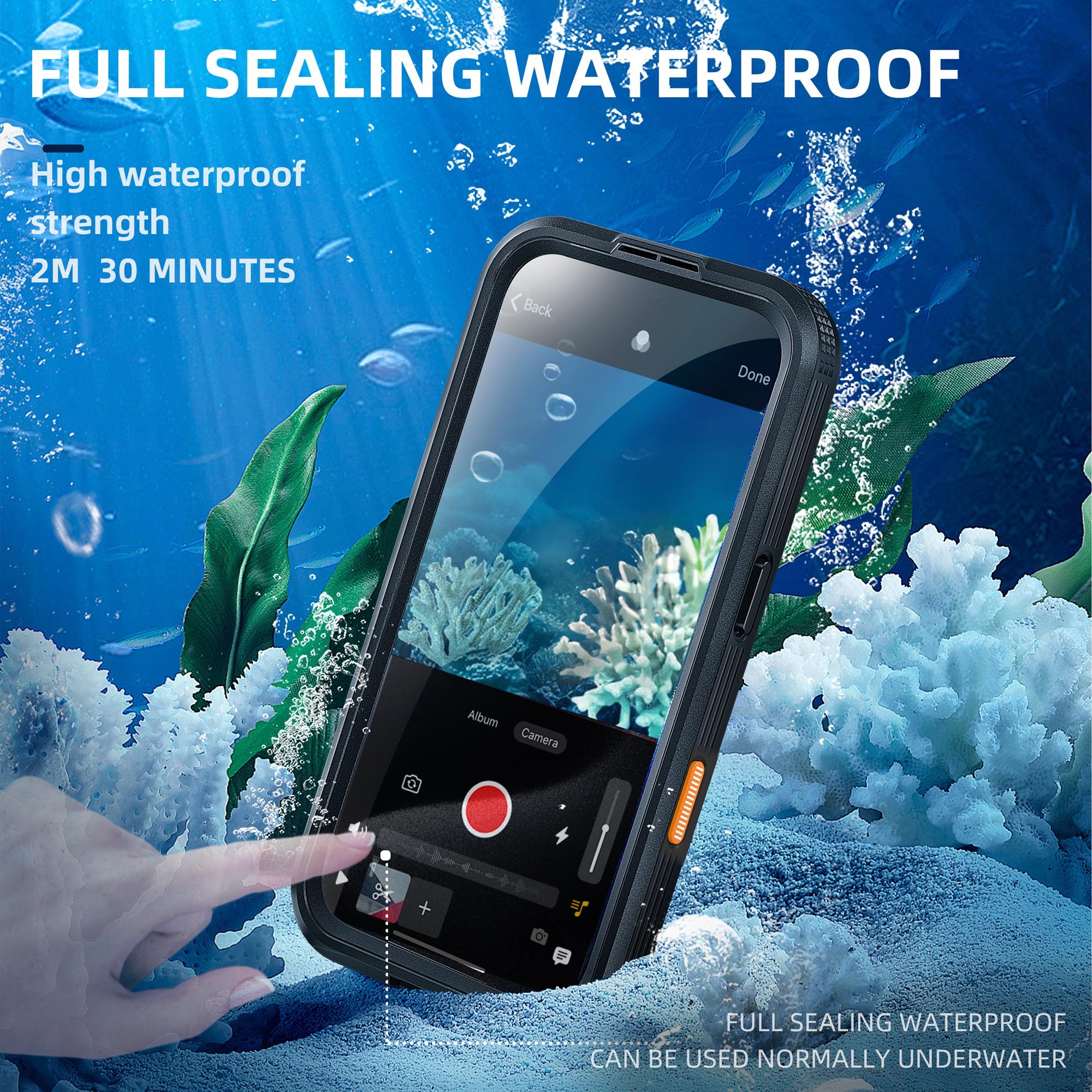

SHELLBOX For iPhone 16 Pro IP68 Waterproof Case Compatible with MagSafe Clear Phone Cover Black
