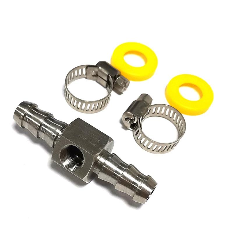 5PCS  3/8" Fuel Line Fuel Pressure Gauge Sensor T-Fitting Adapter NPT Sensor Port Auto Accessories Replacement Tools