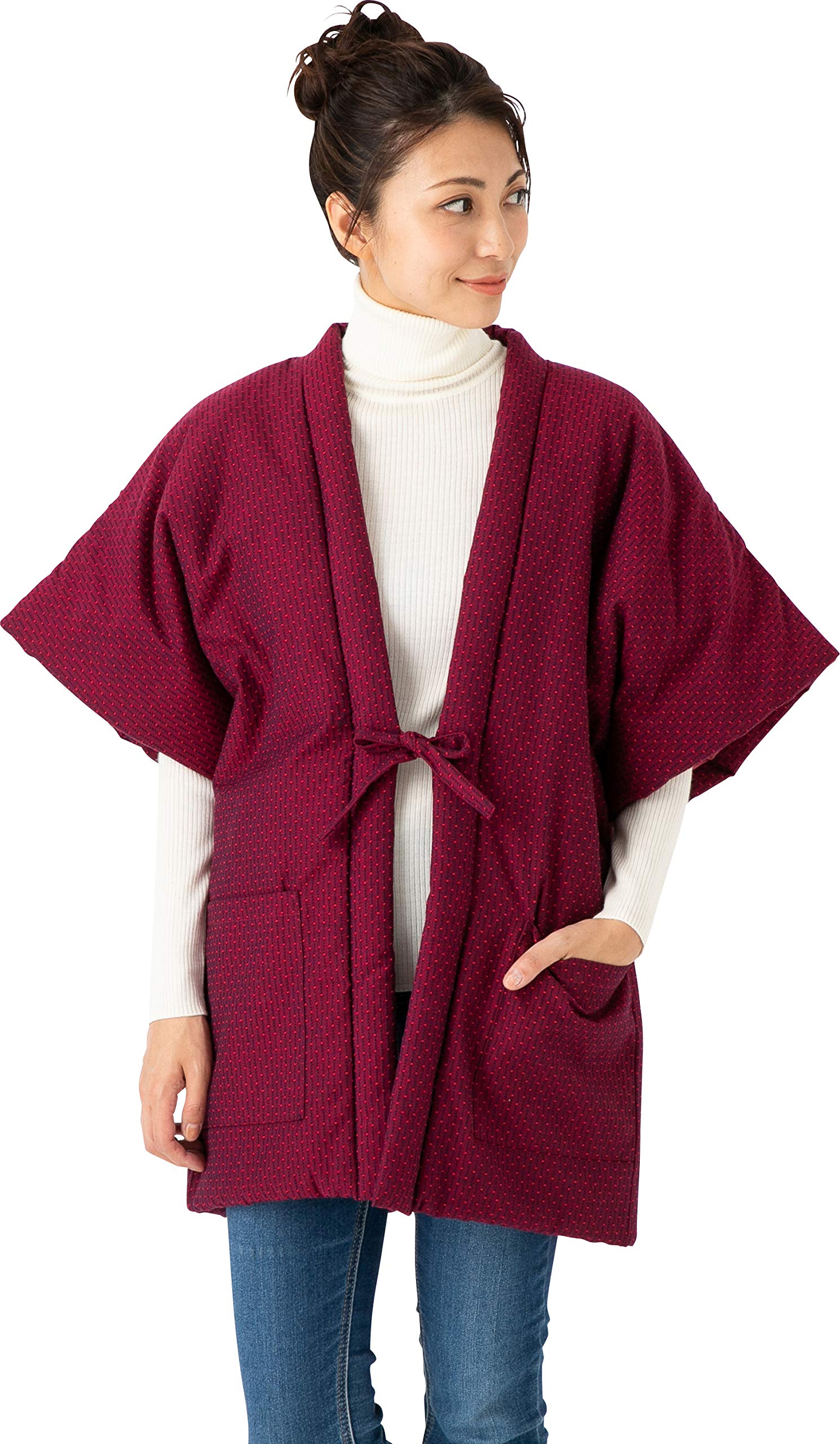 

Ватэносато Курумэ-ори Хантэн в горошек (красный)