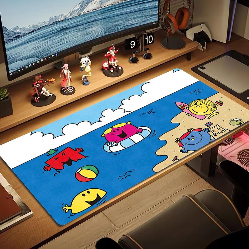 Mr. Men and Little Miss2 Print Cushion Non-slip Laptop Tablet Big Mousepad XXL Mat Mini PC Playmat With Lock edge