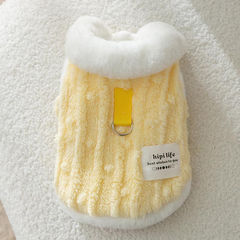 

Пальто для собак цвета мороженого с плюшевой подкладкой и полосками для тяги, утолщенный жилет, теплая двуногая майка, плюшевая одежда XL