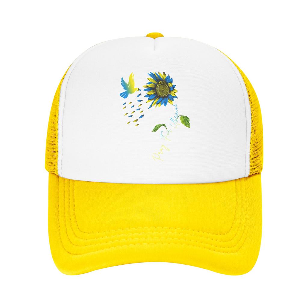 Ukraine Sunflower Ukrainian Flag Mesh Baseball Cap Unisex Women Trucker Hat Adjustable Polyester Sun Caps Summer Trucker Hat