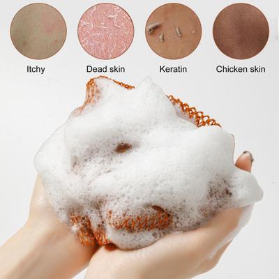 African Shower Net Exfoliating Sponge with Knots Body Scrubber Body Scrub Quick Drying Hygienic Shower Bathing Net