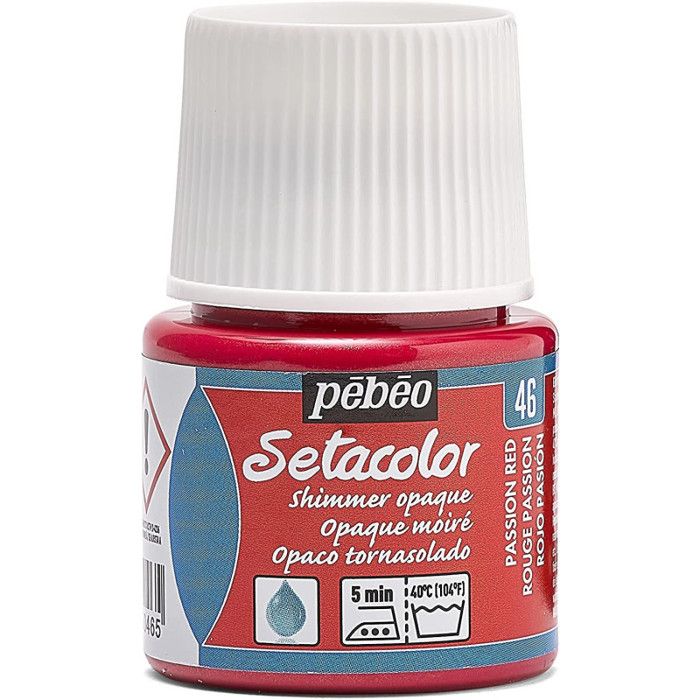 Peinture tissu - Pébéo - Setacolor opaque moiré - Rouge passion - 45 ml - Effet satiné