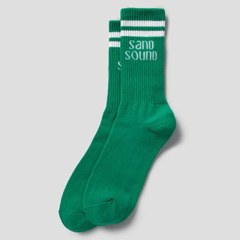 

SAND SOUND Stripe Logo Jacquard Socks Green (MS44KTA91M) Green