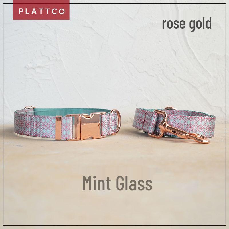 PLATTCO Custom Soft Comfort Dog Collar & Leash Set with Metal Buckle - PDC369 S