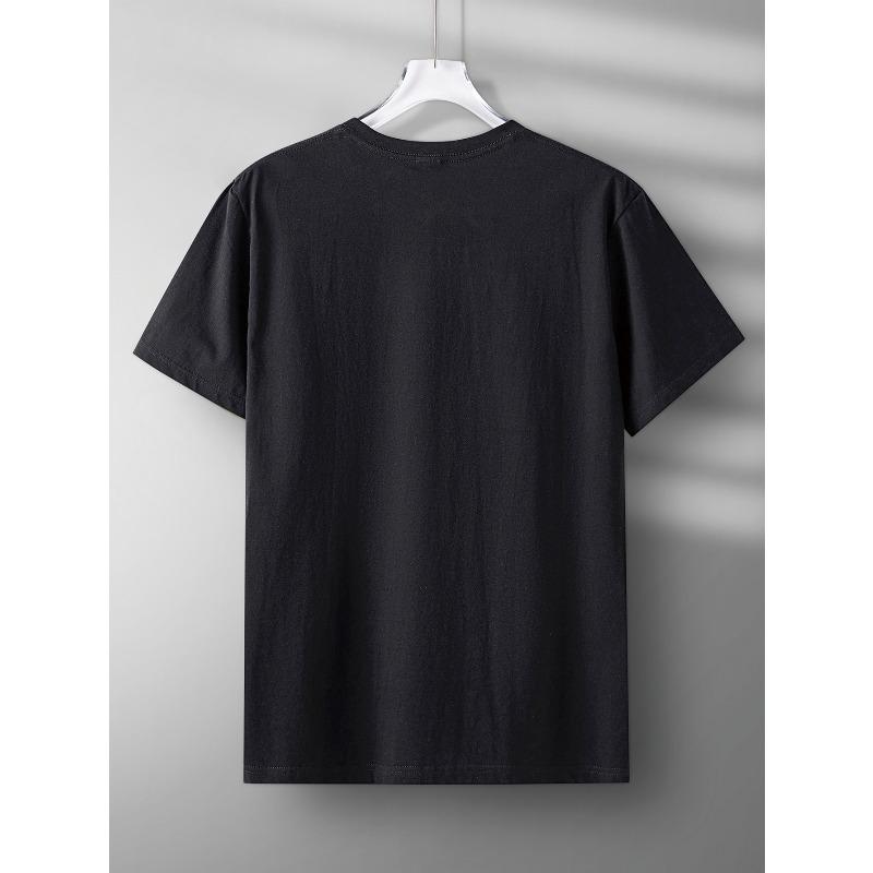 Men'S Casual Short-Sleeve Round Neck T-Shirt Featuring a Silhouette of a Japanese Torii Gate, Made from Micro-Elastic Knitted Fabric