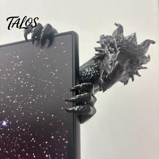 Custom Desk Setup Figurine 3D Printed Dragon Monitor Decor, Decorative Ornament for PC Gaming Desktop Accessory Setup, Creative Screen Edge
