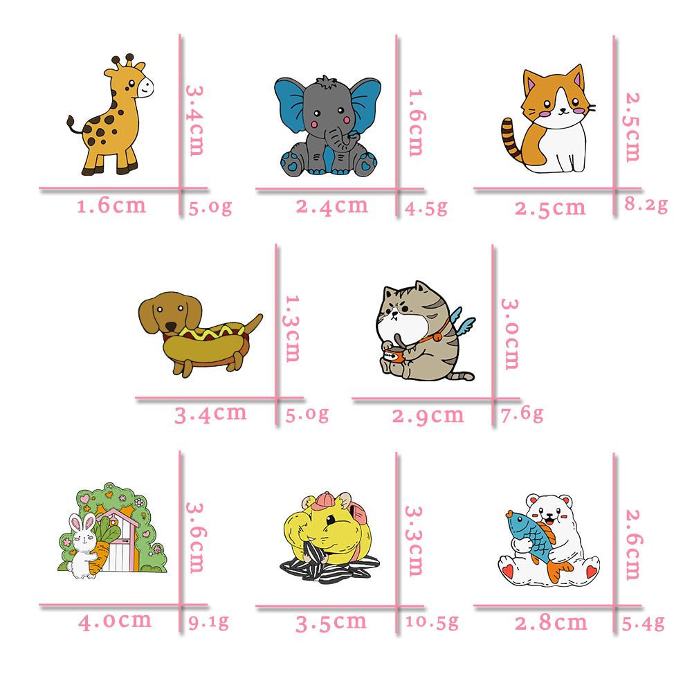 Cute Animal Forest Garden Enamel Pin Cat Dog Bear Giraffi Bunny Brooches Cartoon Bag Lapel Pins Badge Jewelry Kids Friends Gifts