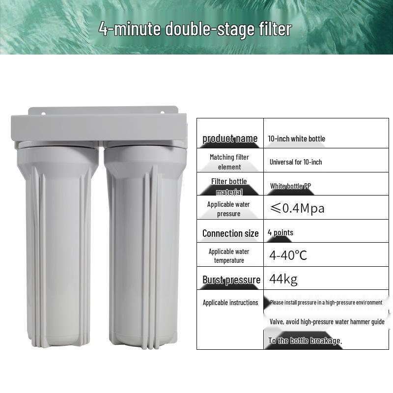 Enhanced Dual-Stage High-Flow Kitchen Water Purifier with 4-Point Pipe Pre-Filter