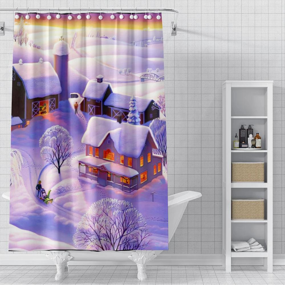Home Shower Curtains For Bathroom Landscape Animals Waterproof Fabric Bathroom Curtains Modern Shower Curtain 180X200 240X200