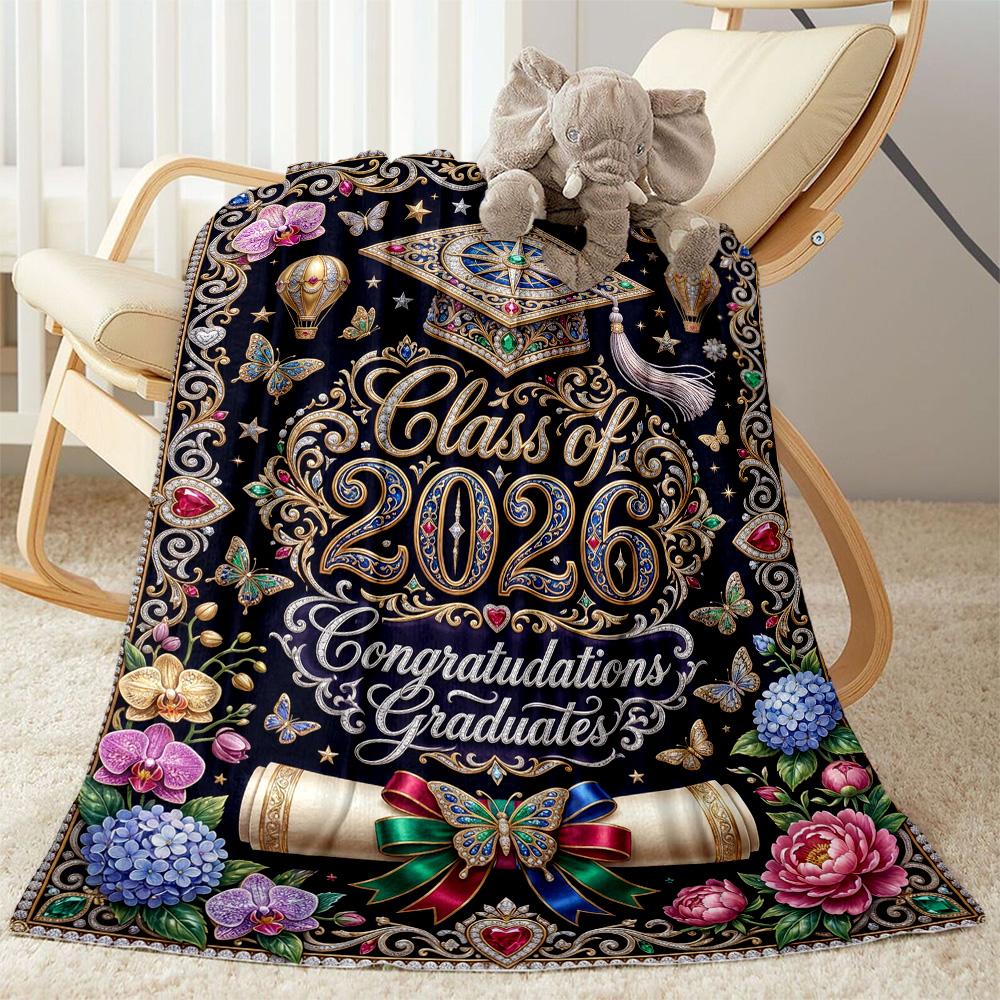 Graduation Motivation Blanket Comfortable Great for Office Seaside Couch Four Seasons Universal Stylish Decor