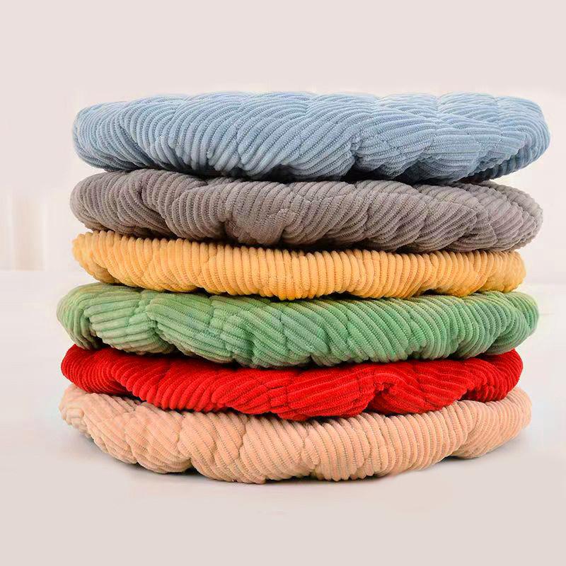 2pcs Thick Soft Round Stool Covers,Elastic Seat Cushions for Wood Iron Stool 25-30cm,Washable All-Season Chair Cover Dining Room