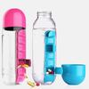 2-in-1 600ml Portable Water Bottle Detachable Large-capacity 7 Day Pill Box Case Weekly Pill