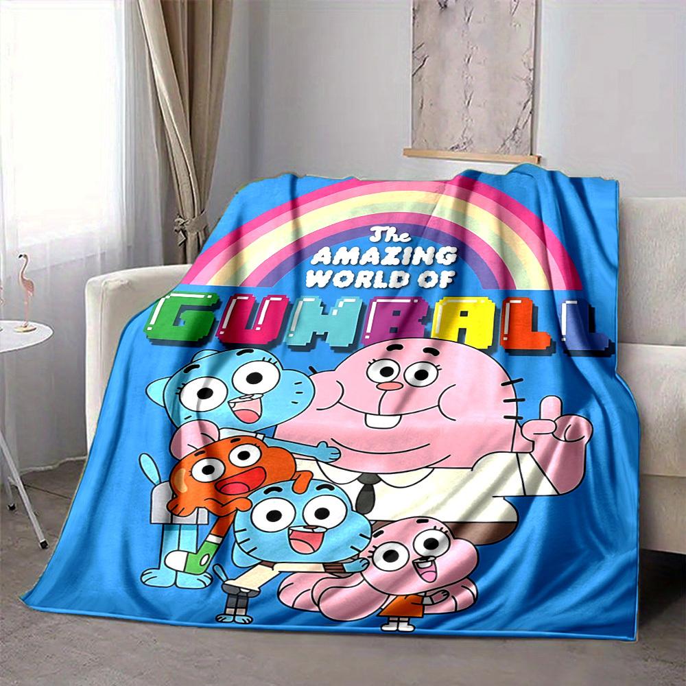 1 шт. Удивительный мир Гамбола Уютное одеяло с принтом - Легкое теплое фланелевое покрывало 80x120cm