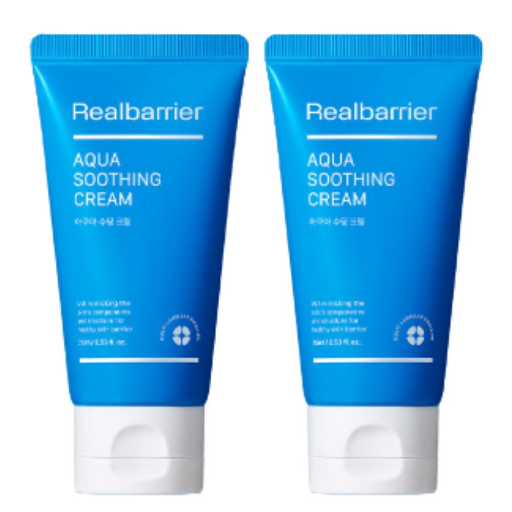 

Real Barrier Aqua Soothing Cream 75 мл [ТЮБИК] (Упаковка из 2 шт.) - Мгновенное охлаждение и 48-часовое глубокое увлажнение для чувствительной кожи