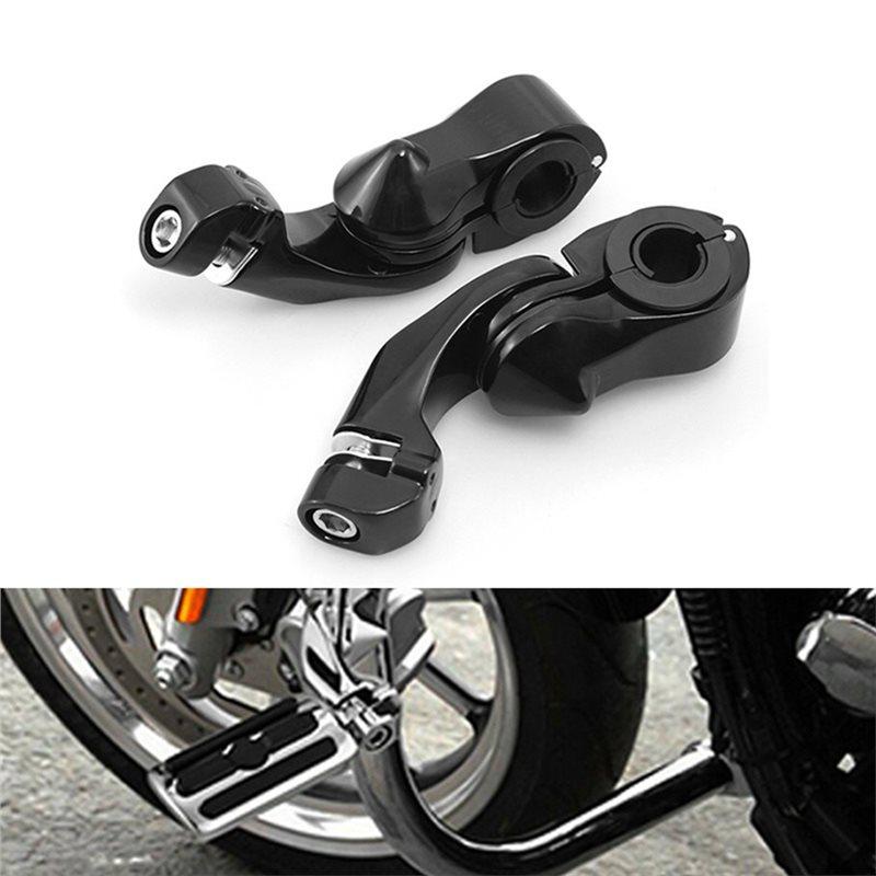 For Series Racer 32Mm 1-1/4" Footpegs Connector Bracket Engine Guard Motorcycle Replacement Parts Black