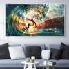 Landscape Oil Painting Color Surfing Art Poster Gift Canvas Painting Living Room Corridor Home Decoration Mural No Frame