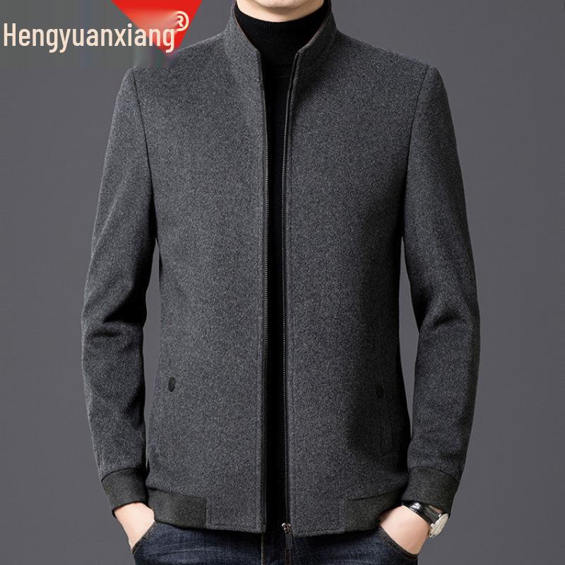 Hengyuanxiang Men's 100% Wool Double-Sided Short Coat - 2025 Autumn/Winter Edition