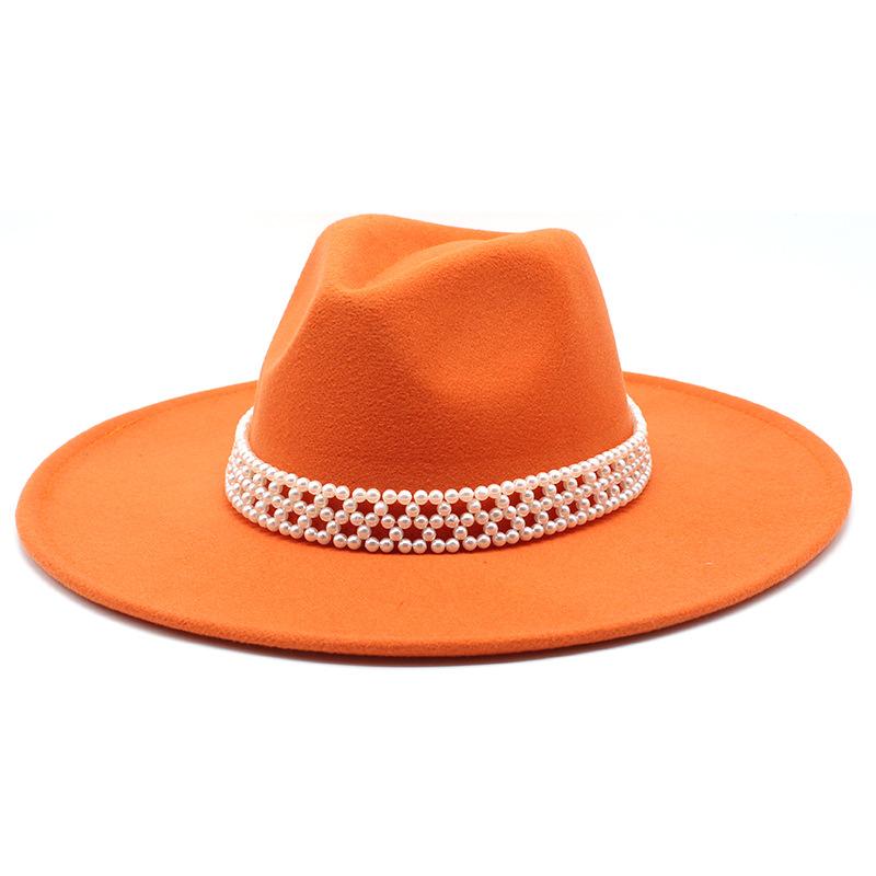 Hepburn Woolen Jazz Top Hat For Men And Women Casual 9.5Cm Big Edge Jazz Hat Felt Hat