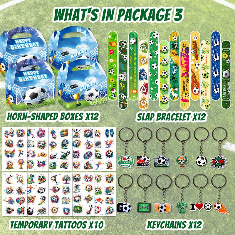 Soccer Party Decorations 2026 Party Supplies Set, Football Soccer Theme Decorations With Stickers, Keychains, Gift Boxes Bag