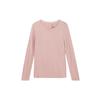 Solid Color Crew Neck Slim Fit Long Sleeve Fitness Top Women Tops Pink DD0594-609