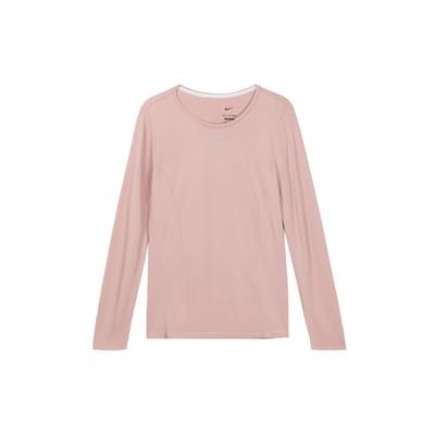 Einfarbig Rundhals Slim Fit Langarm Fitness Top Damen Tops Rosa DD0594-609